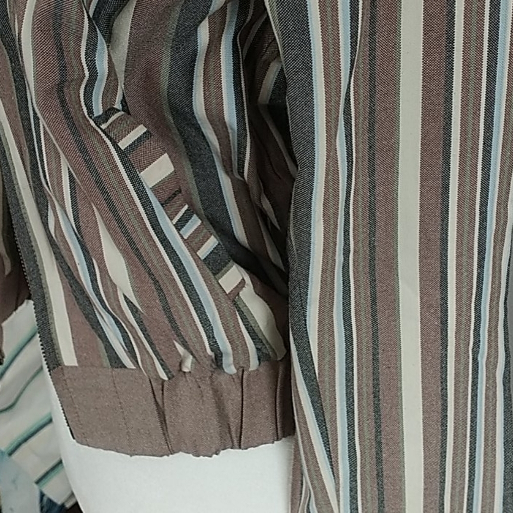 American Rhino Striped Bibi Bomber Jacket M - Picture 2 of 11